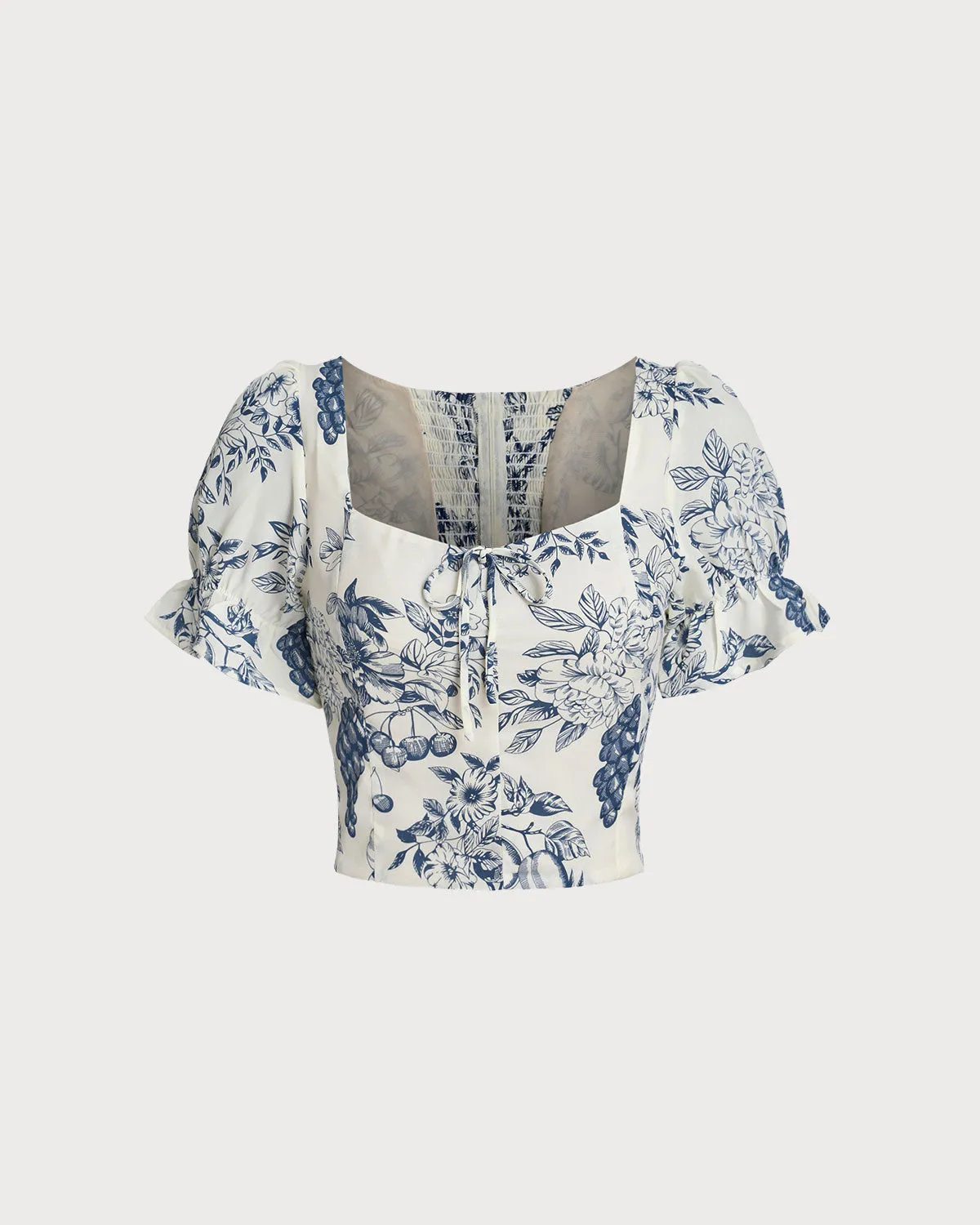 Blue Floral Short Sleeve Shirt sold by rihoas