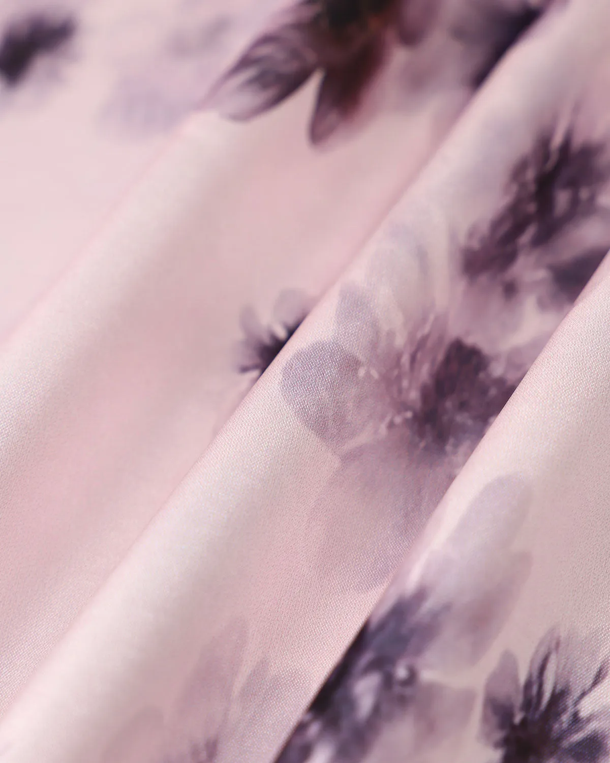 Pink Floral Elastic Waist Straight Midi Skirt sold by rihoas product image thumbnail 3