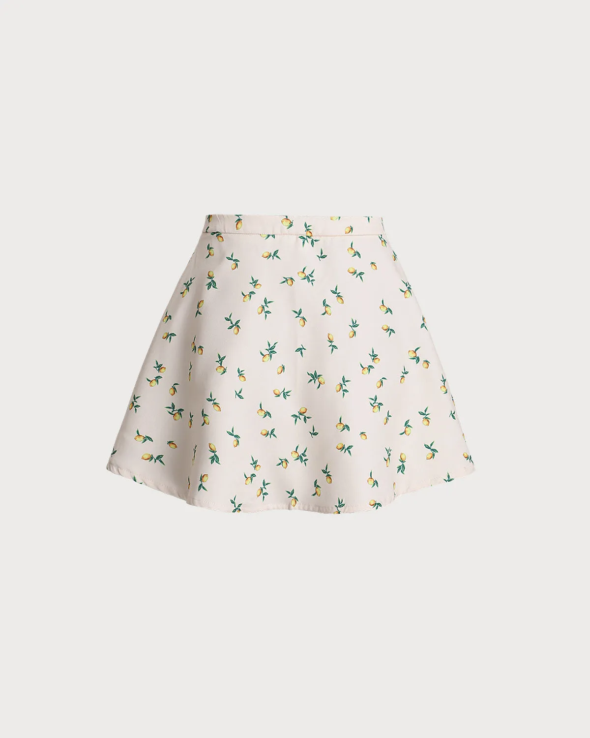 Beige Floral A-Line Mini Skirt sold by rihoas product image thumbnail 2