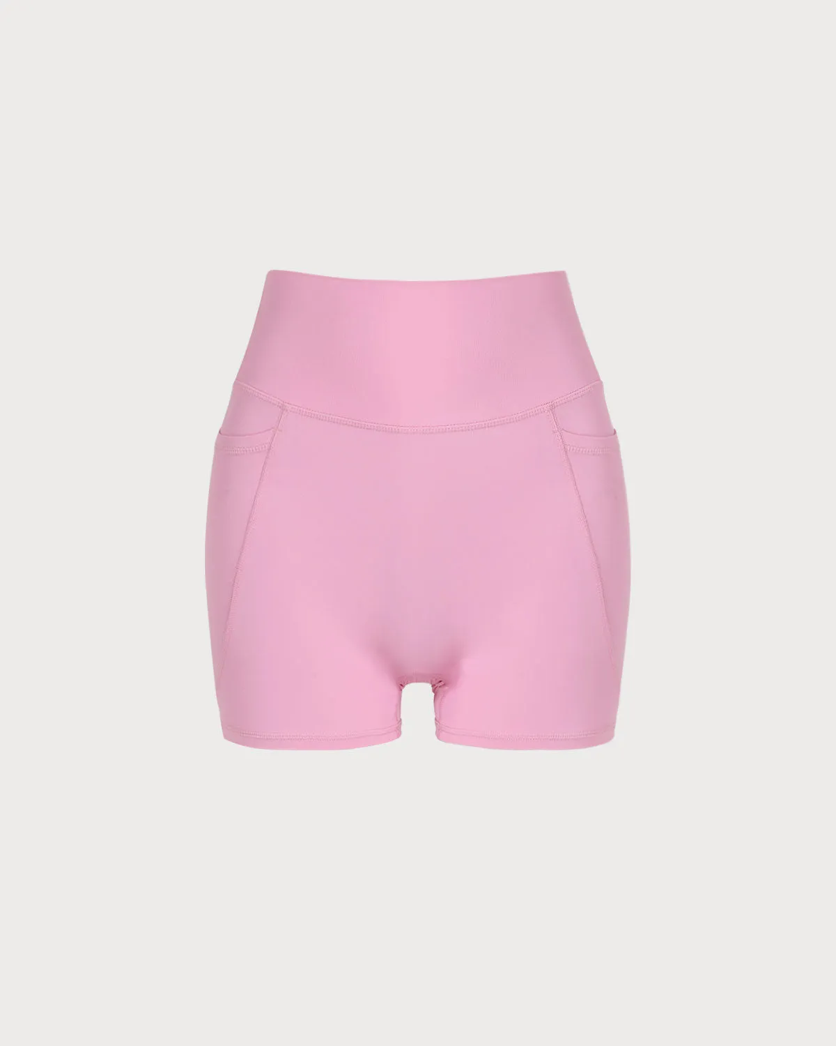 Pink Pocket High Waisted Yoga Shorts sold by rihoas product image thumbnail 4