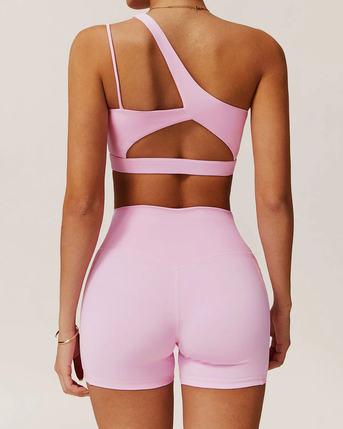Pink Pocket High Waisted Yoga Shorts sold by rihoas product image thumbnail 3