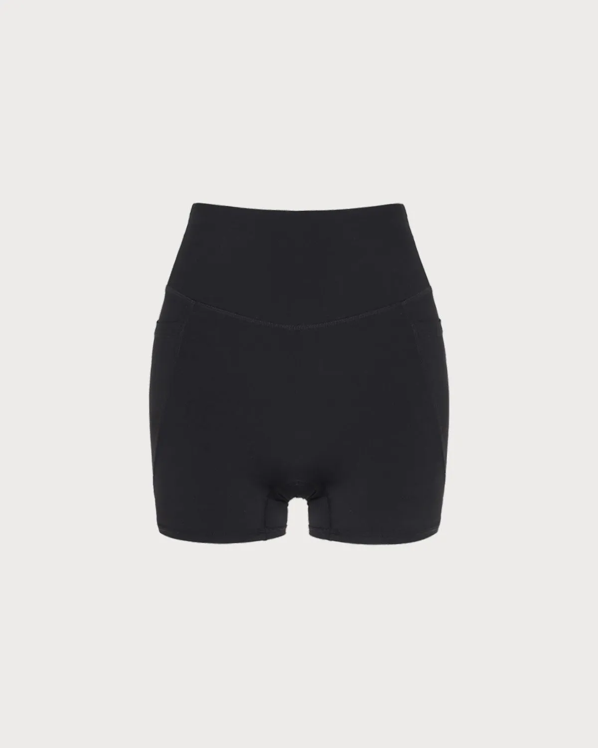 Black Pocket High Waisted Yoga Shorts sold by rihoas product image thumbnail 4