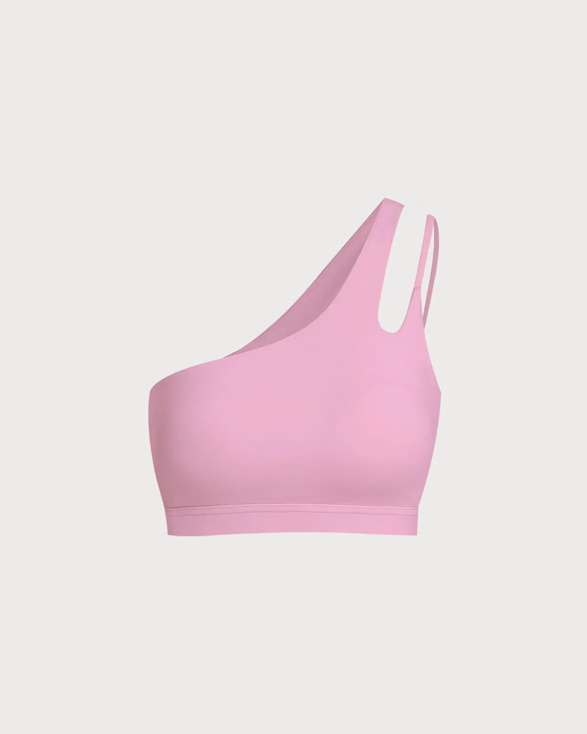Pink Cropped One Shoulder Yoga Cami Top - Light Support sold by rihoas product image thumbnail 5