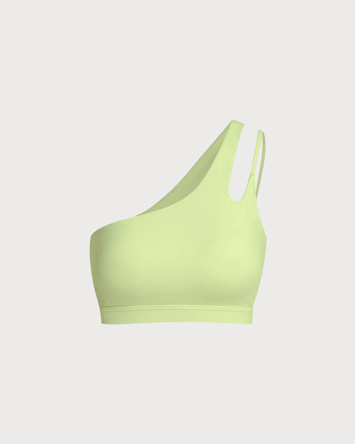 Green Cropped One Shoulder Yoga Cami Top - Light Support sold by rihoas product image thumbnail 5
