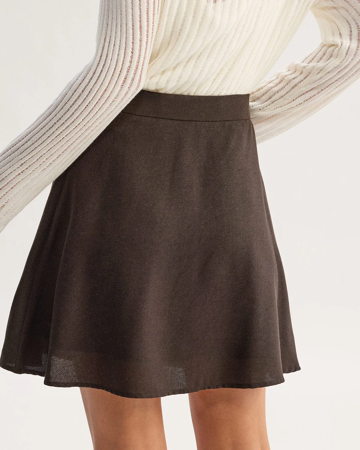 Brown Pocket High Waisted Skirt sold by rihoas product image thumbnail 2