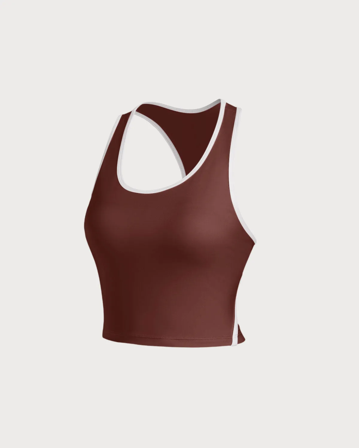 Brown Scoop Neck Yoga Tank Top - Light Support sold by rihoas product image thumbnail 5