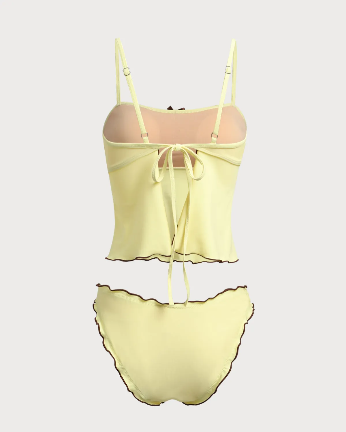 Yellow Contrasting Tankini Swimsuit sold by rihoas product image thumbnail 2