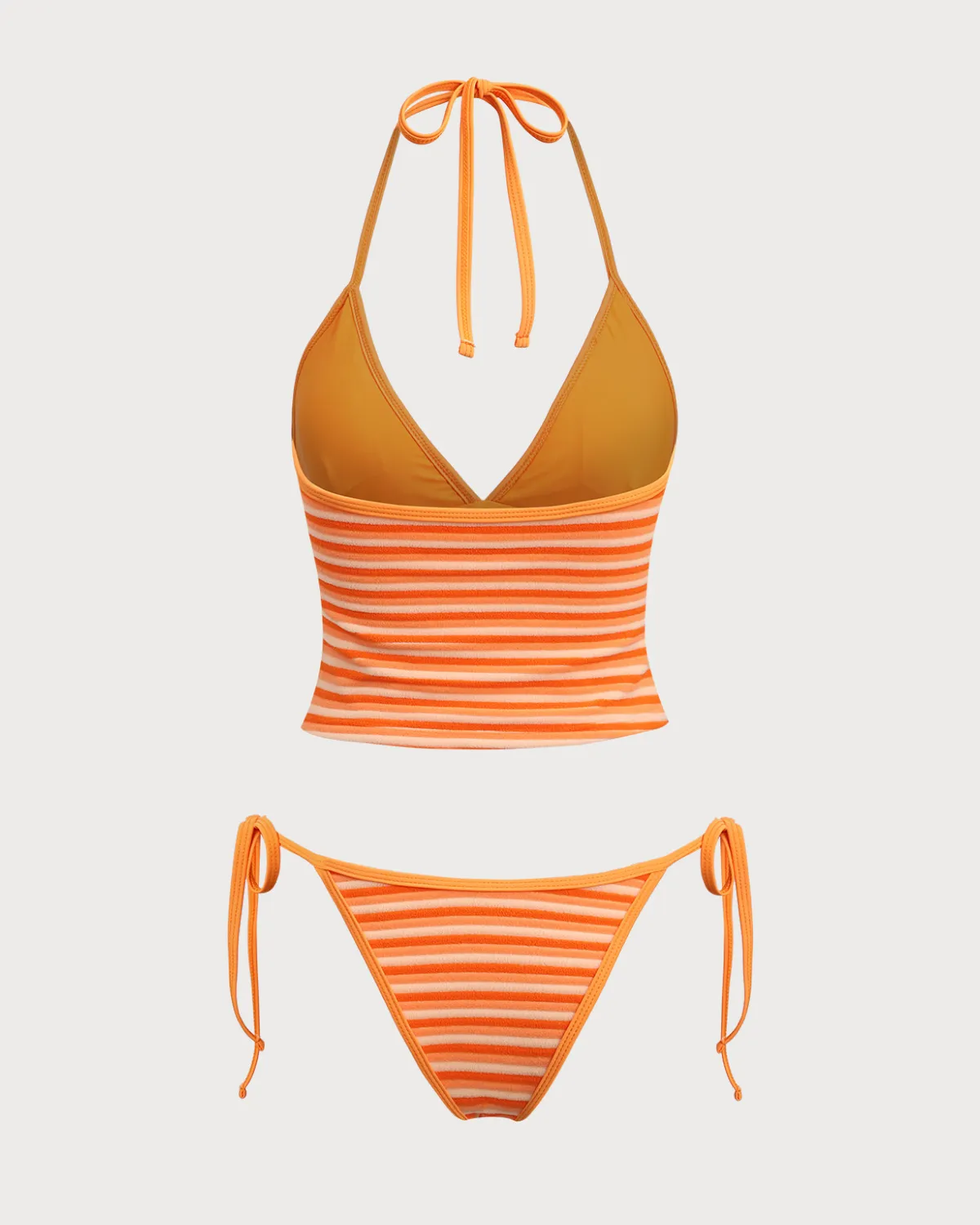 Orange Striped Tankini Swimsuit sold by rihoas product image thumbnail 2