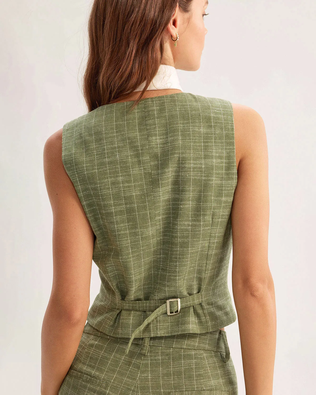 Green Striped Scoop Neck Vest sold by rihoas product image thumbnail 3