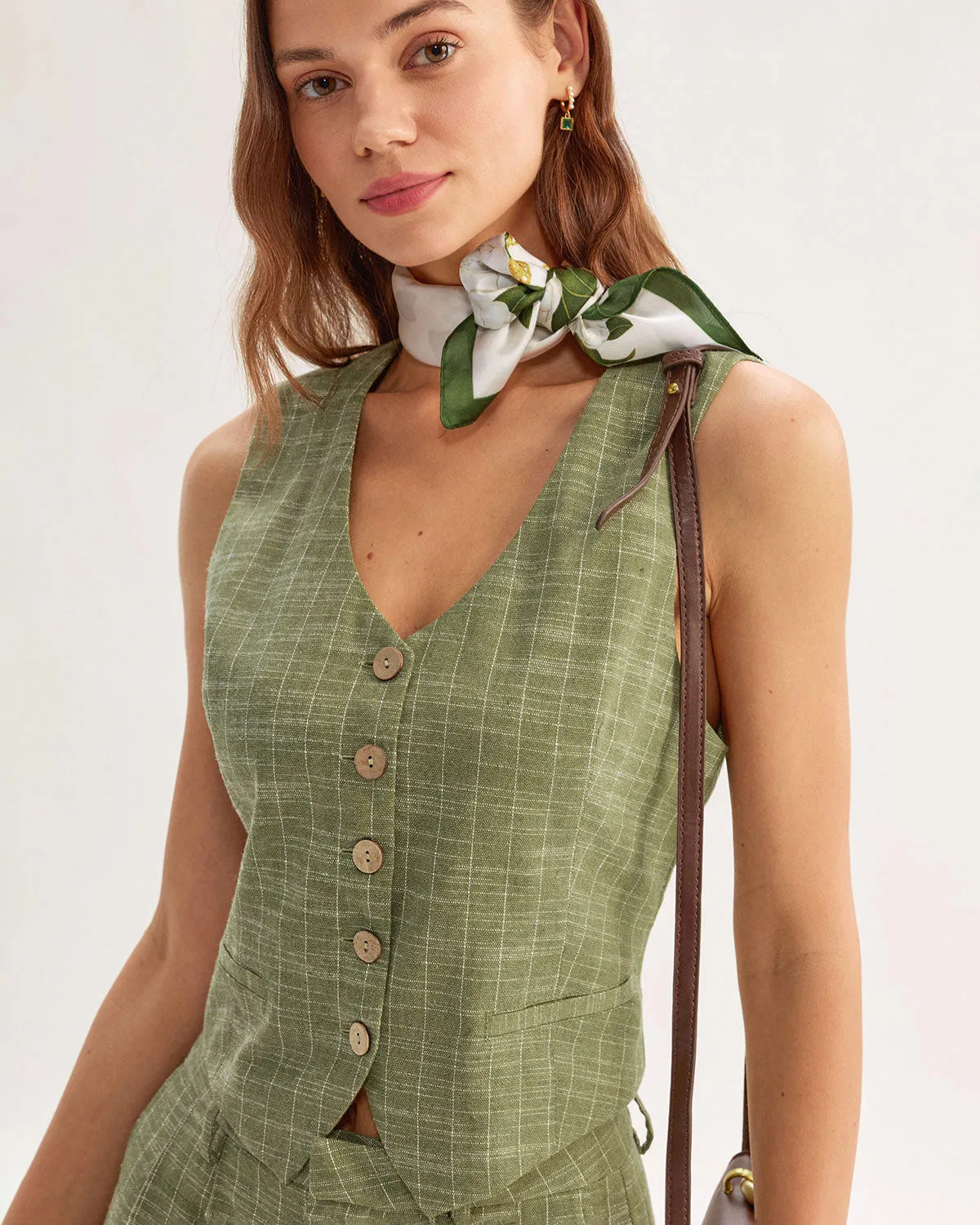 Green Striped Scoop Neck Vest sold by rihoas product image thumbnail 2