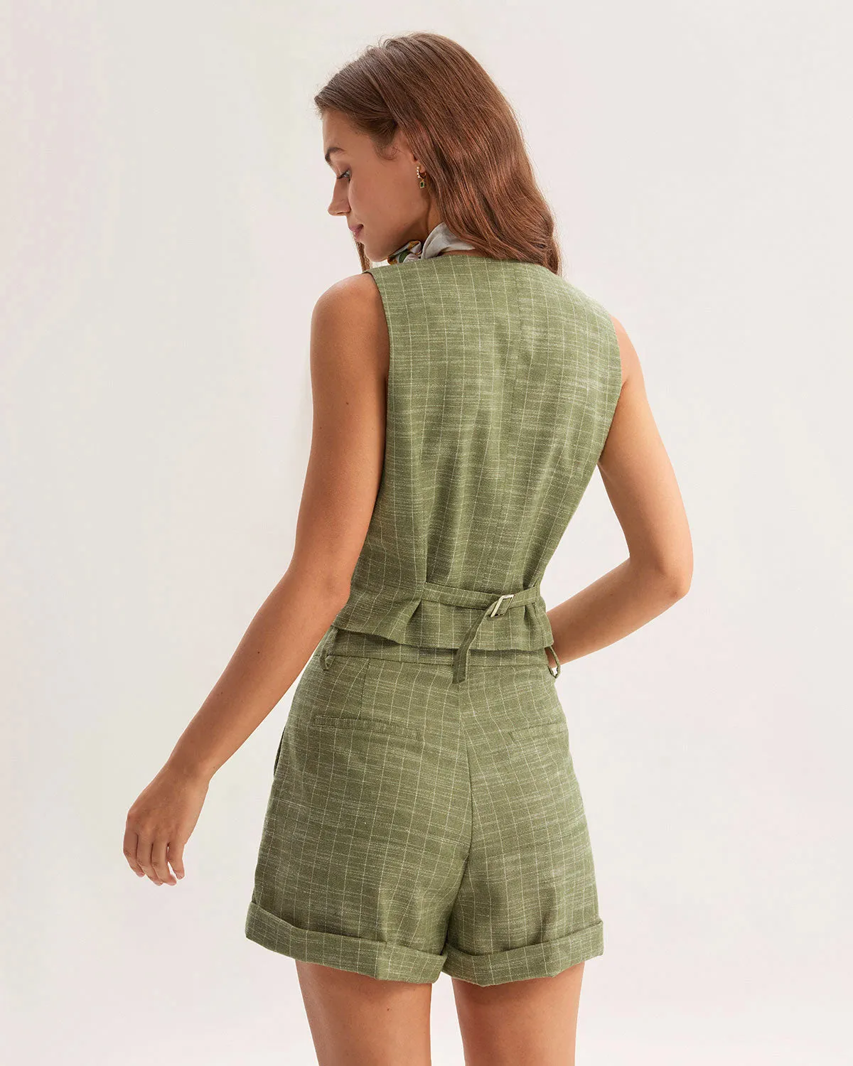 Green Striped Scoop Neck Vest sold by rihoas product image thumbnail 4