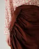 Coffee Ruched Pencil Midi Skirt sold by rihoas