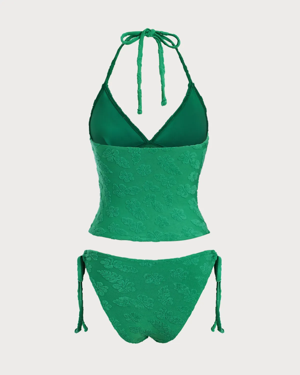 Green Jacquard Tankini Swimsuit sold by rihoas product image thumbnail 2