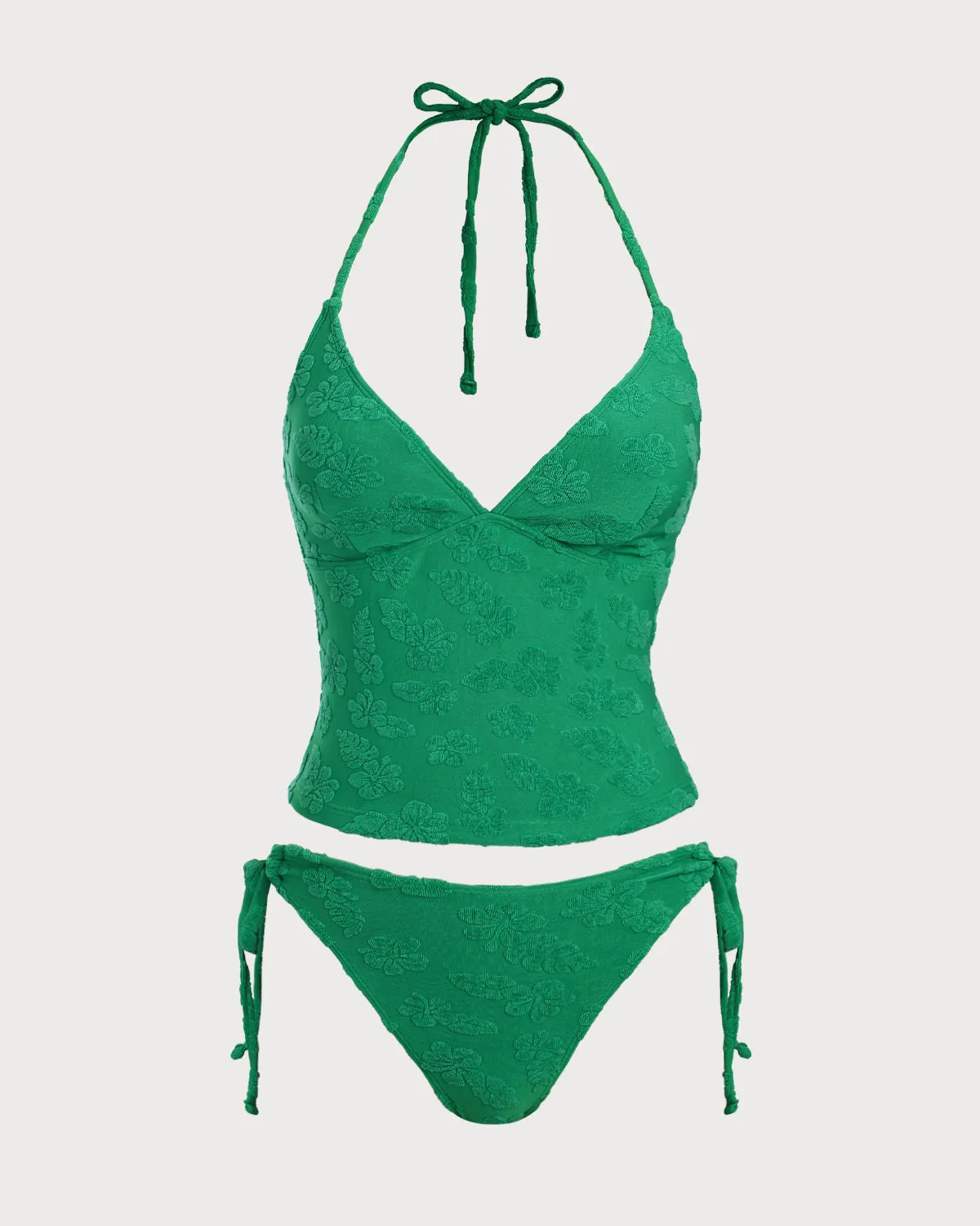 Green Jacquard Tankini Swimsuit sold by rihoas