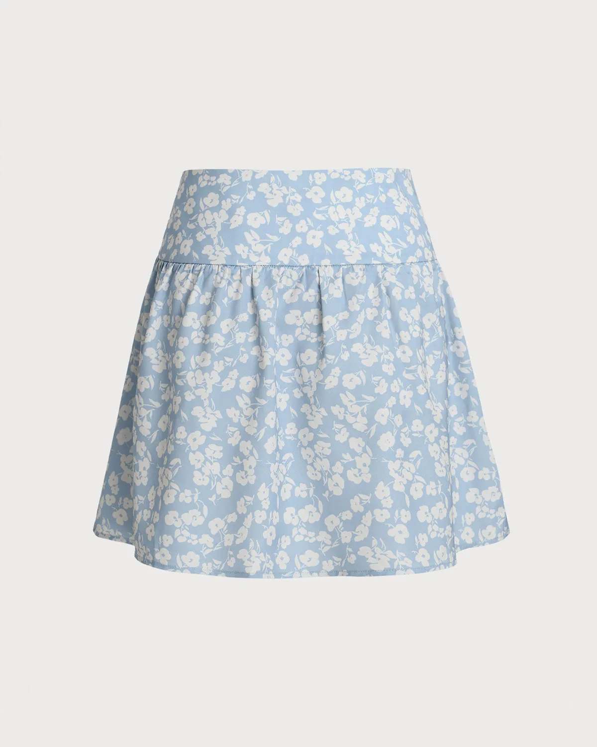 Blue Floral A-Line Mini Skirt sold by rihoas product image thumbnail 2
