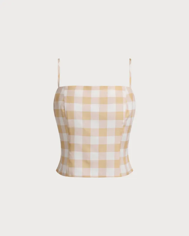 Yellow Plaid Cami Top sold by rihoas