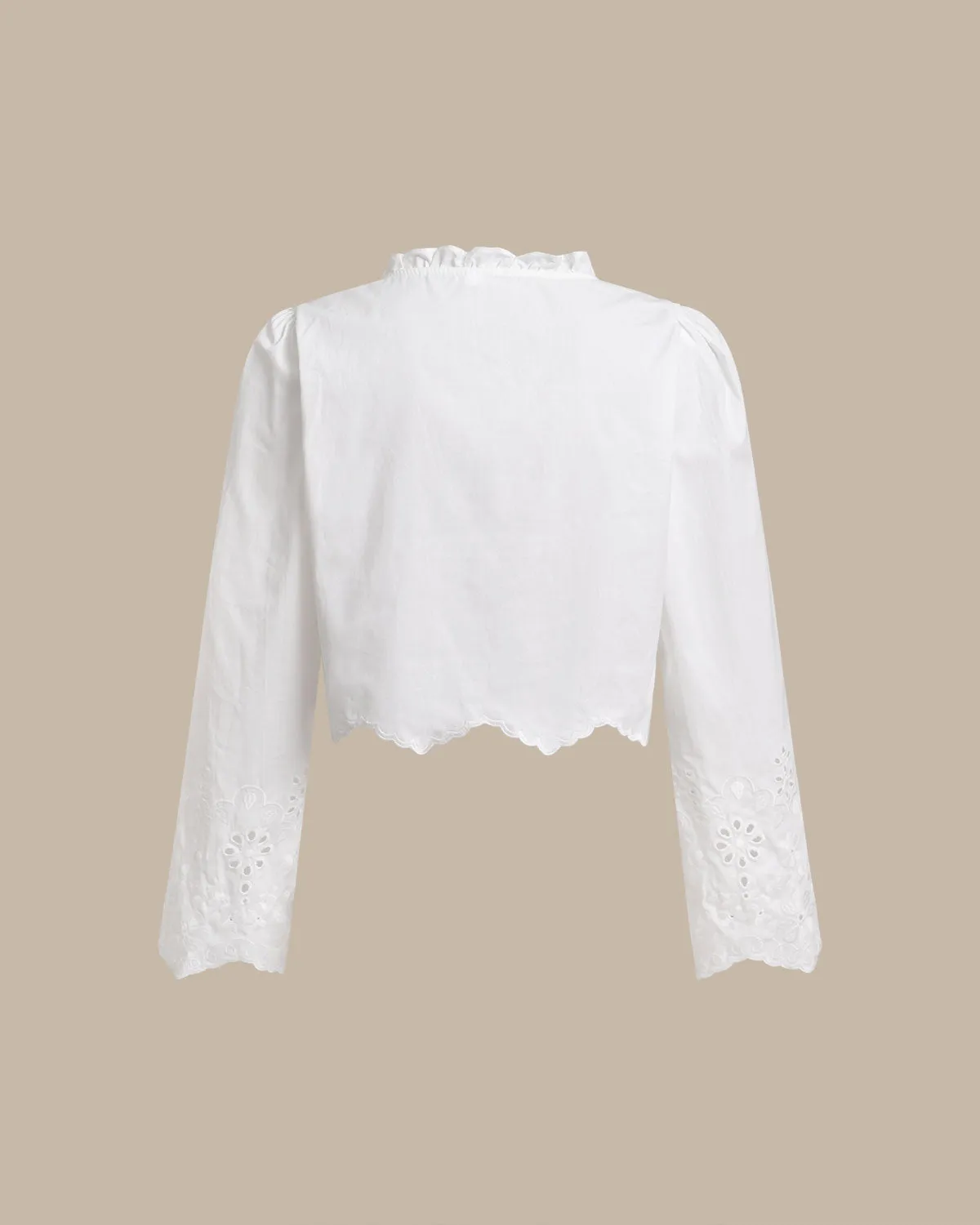 White Floral Cropped Blouse sold by rihoas product image thumbnail 2