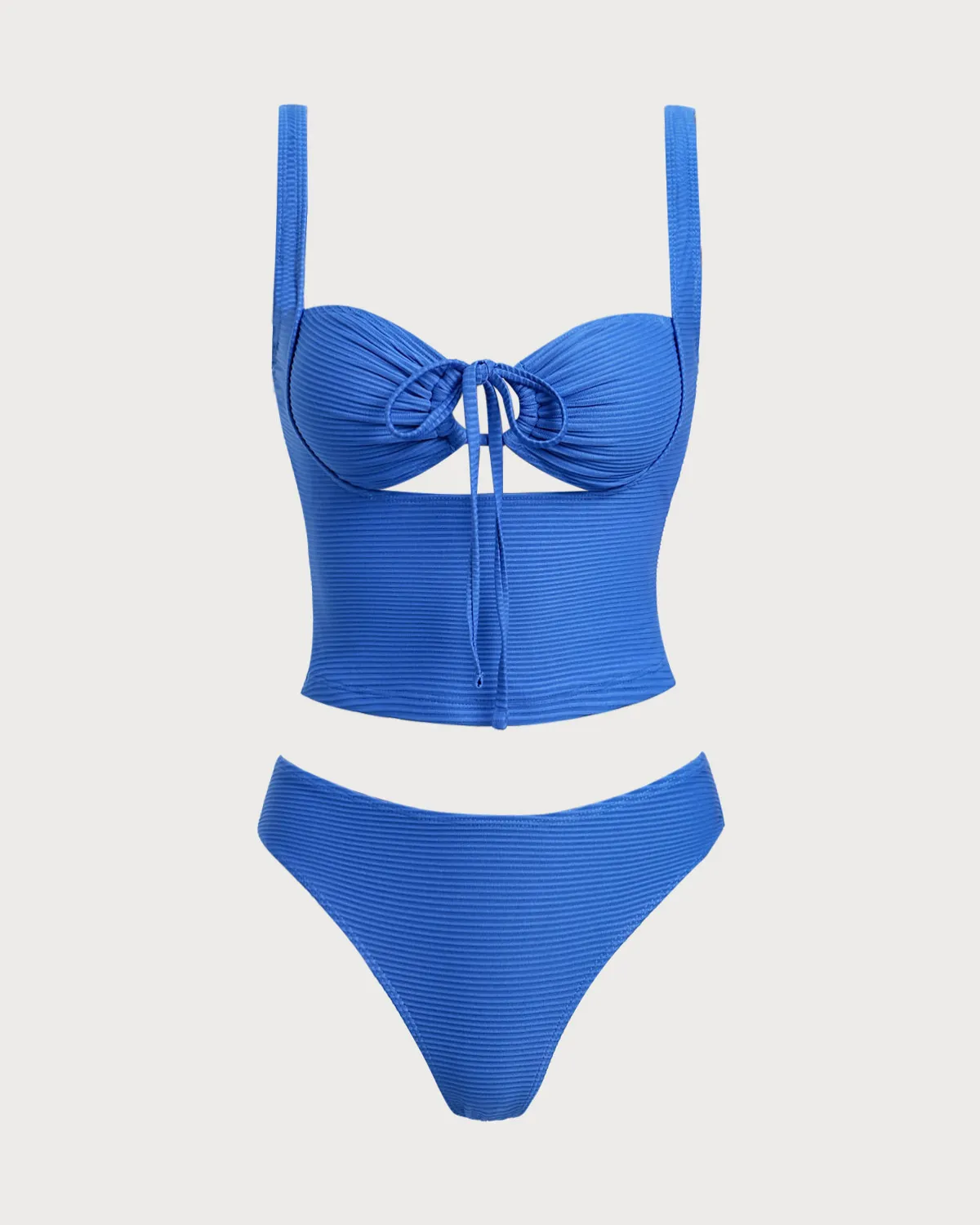 Blue Hollow Tie Rope Tankini Set sold by rihoas product image thumbnail 5