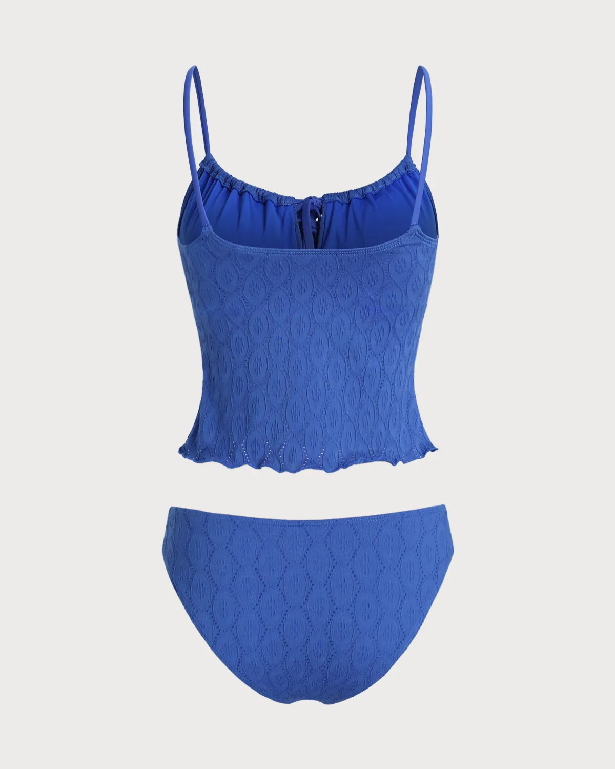 Blue Ruched Tie Tankini Swimsuit sold by rihoas product image thumbnail 2