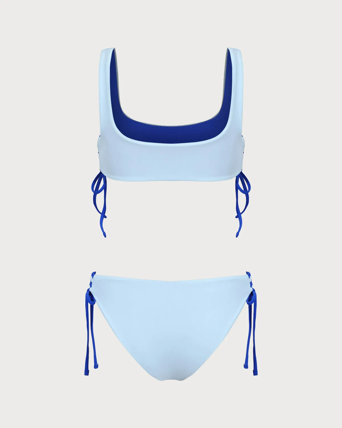 Blue Reversible Tie Bikini Set sold by rihoas product image thumbnail 4