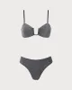 Black Lurex U-Shaped Bikini Set sold by rihoas