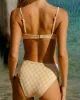 Yellow Plaid Bralette Bikini Set sold by rihoas