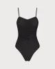 Black Hollow Wrinkled One-Piece Swimsuit sold by rihoas