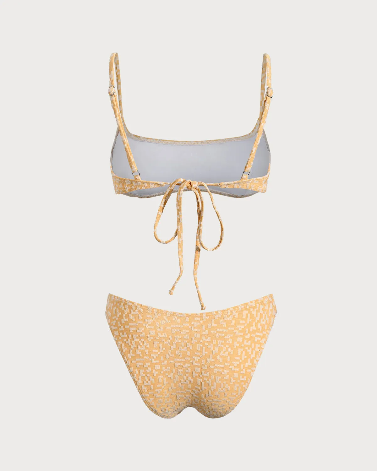 Yellow Geometric Bralette Bikini Set sold by rihoas product image thumbnail 2