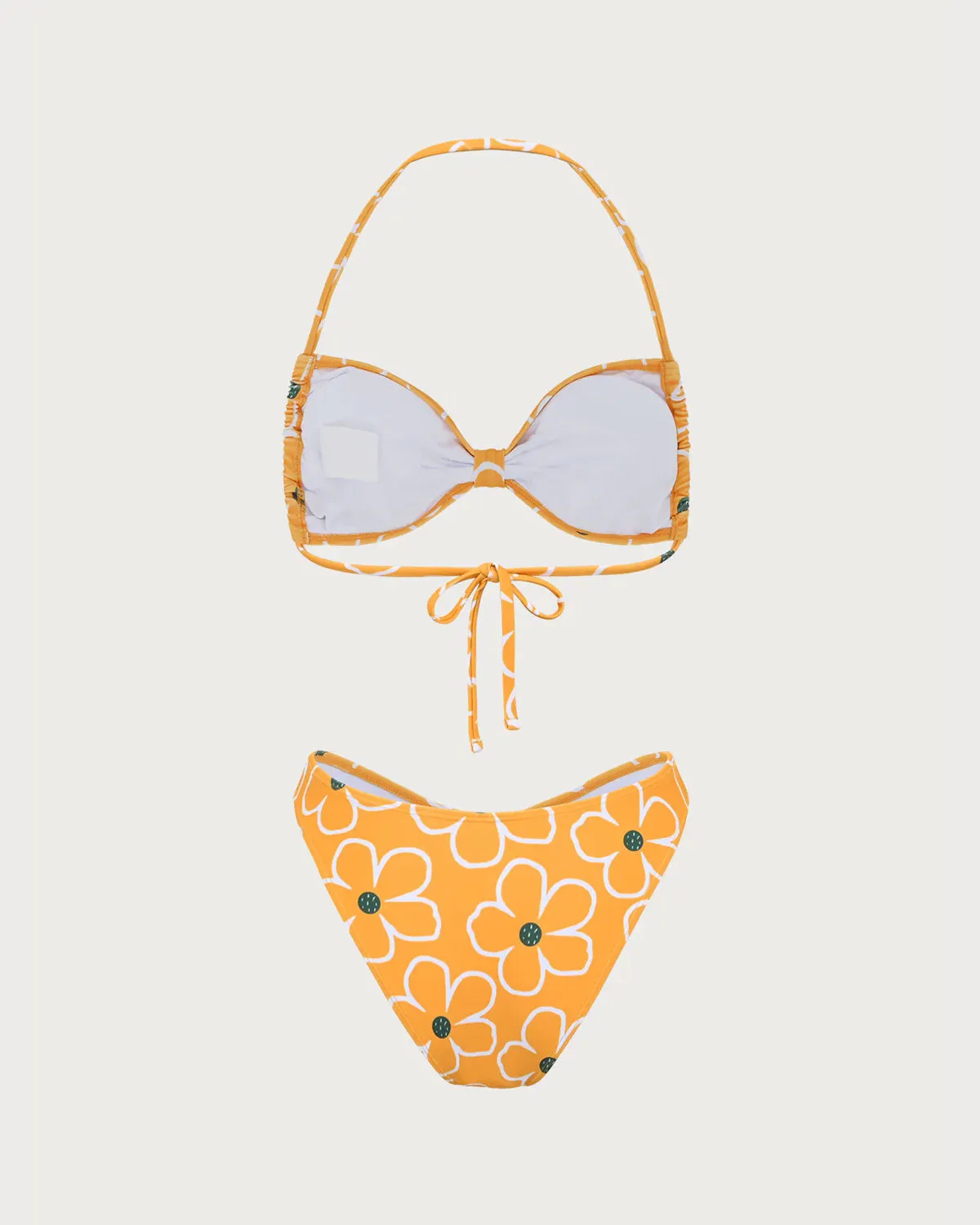 Orange Floral Triangle Bikini Set sold by rihoas product image thumbnail 5