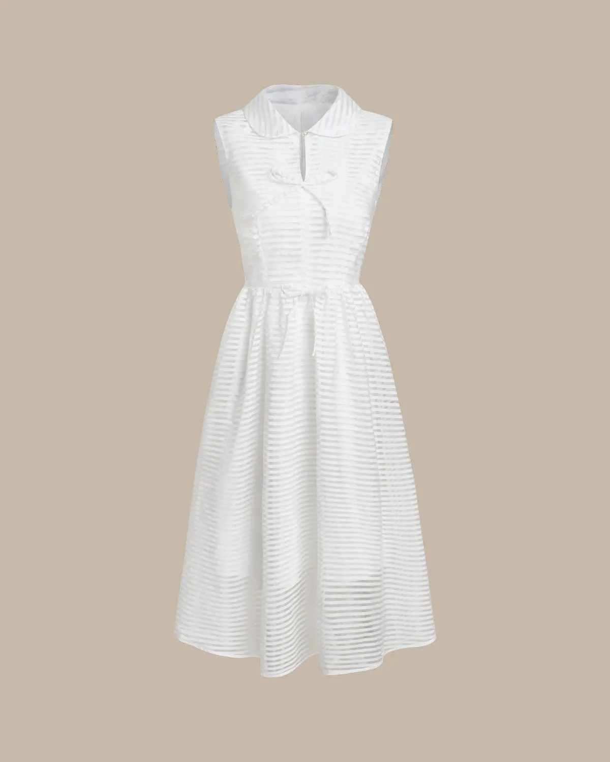 White Striped Sleeveless Midi Dress sold by rihoas