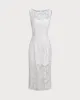 White Lace Boat Neck Midi Dress sold by rihoas