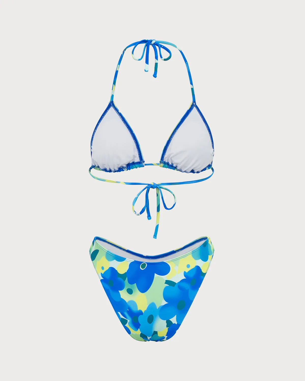 Blue Knitted Colorful Floral Bikini Set sold by rihoas product image thumbnail 2