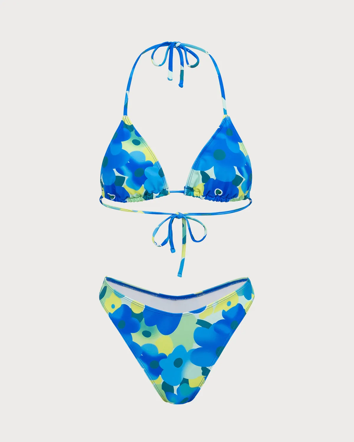 Blue Knitted Colorful Floral Bikini Set sold by rihoas