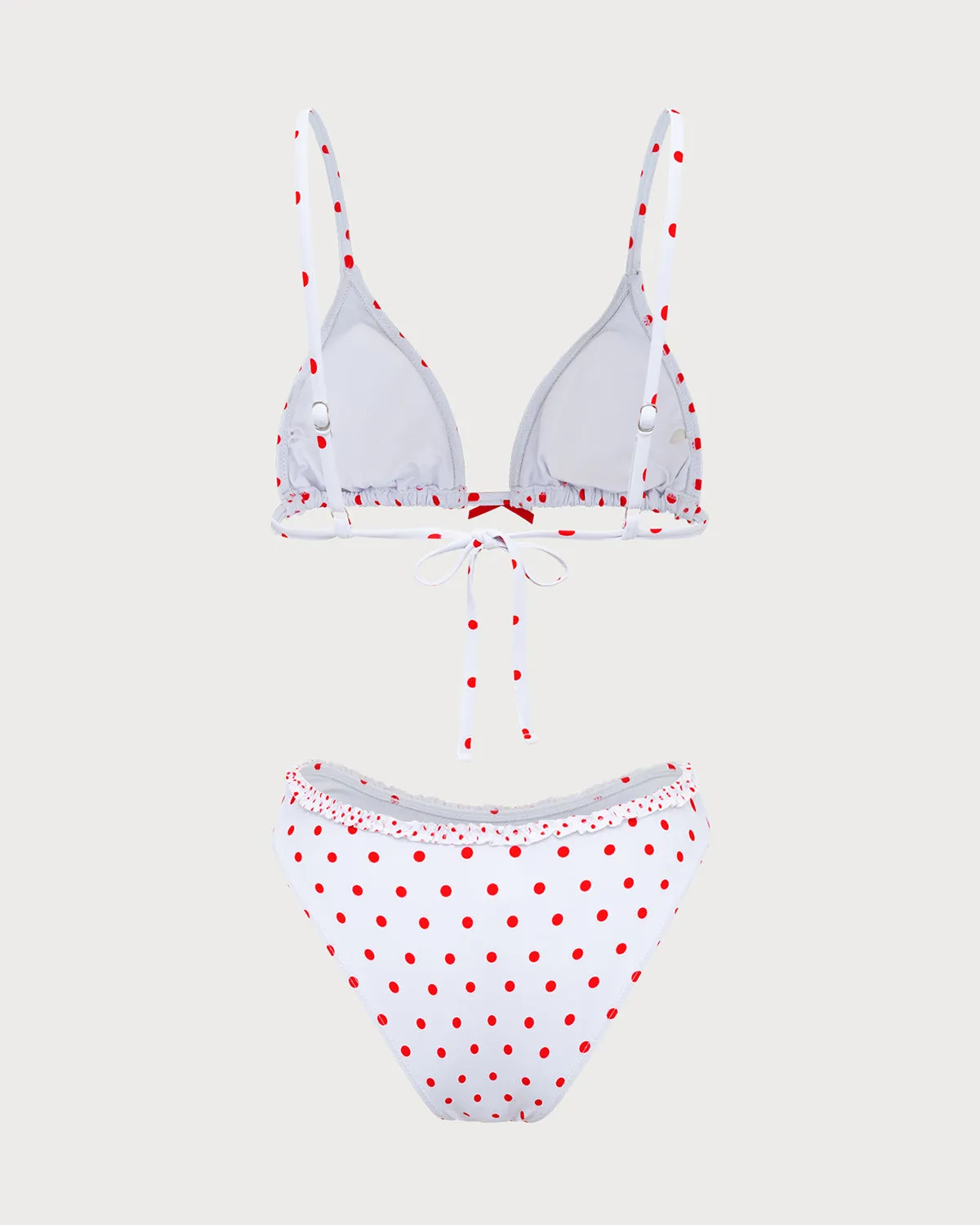 White Knit Floral Ruffle Bikini Set sold by rihoas product image thumbnail 2