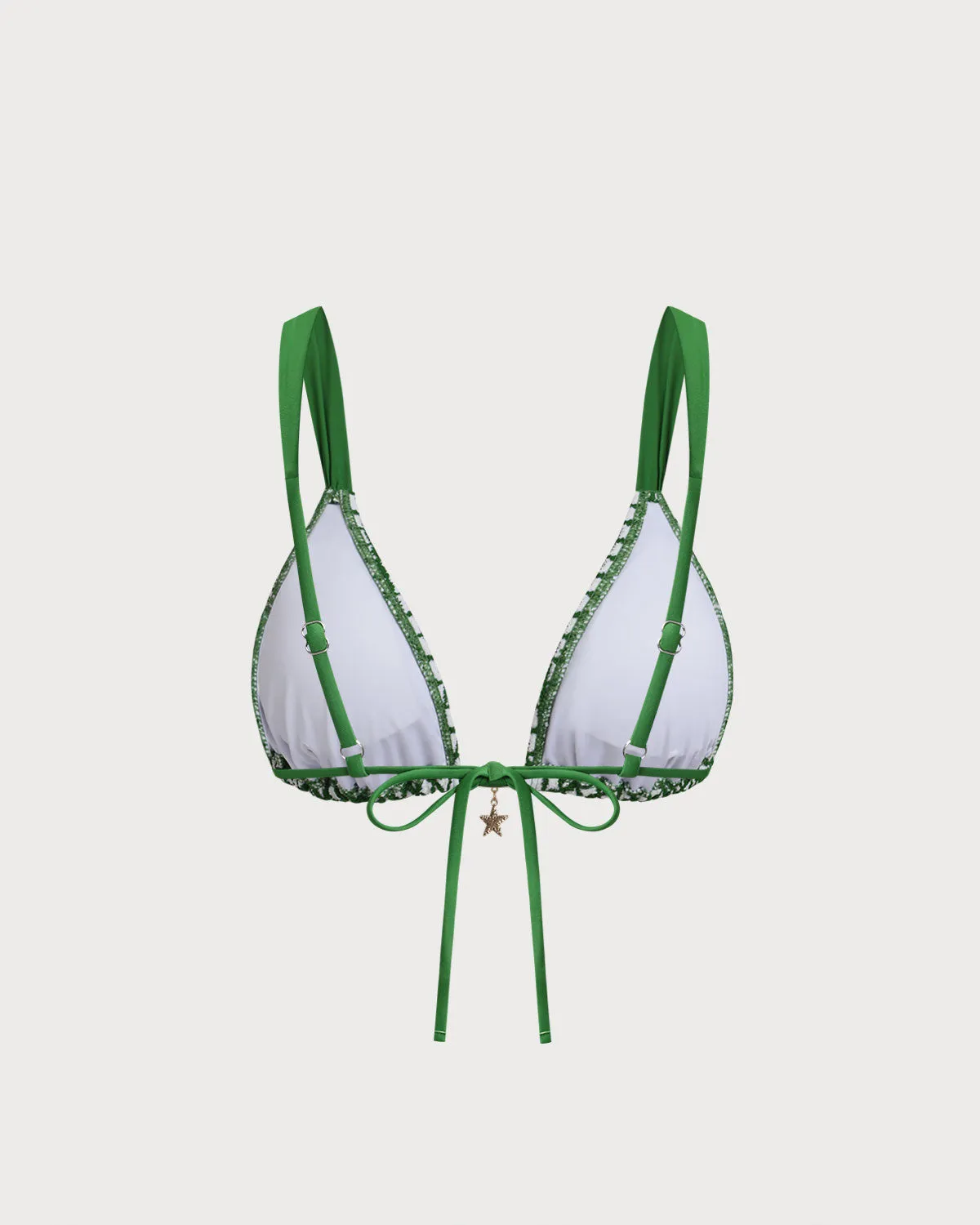 Green Plaid Triangle Bikini Top sold by rihoas product image thumbnail 2