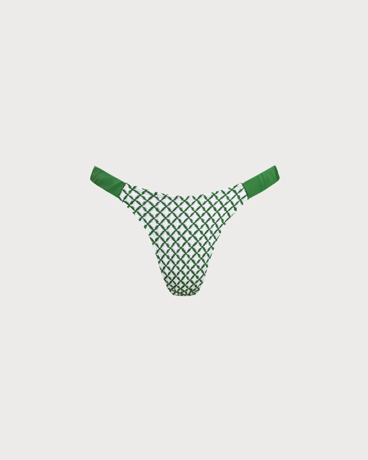 Green Plaid Elastic Waist Bikini Bottoms sold by rihoas