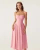 Pink Square Neck Pocket Slip Midi Dress sold by rihoas