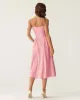 Pink Square Neck Pocket Slip Midi Dress sold by rihoas