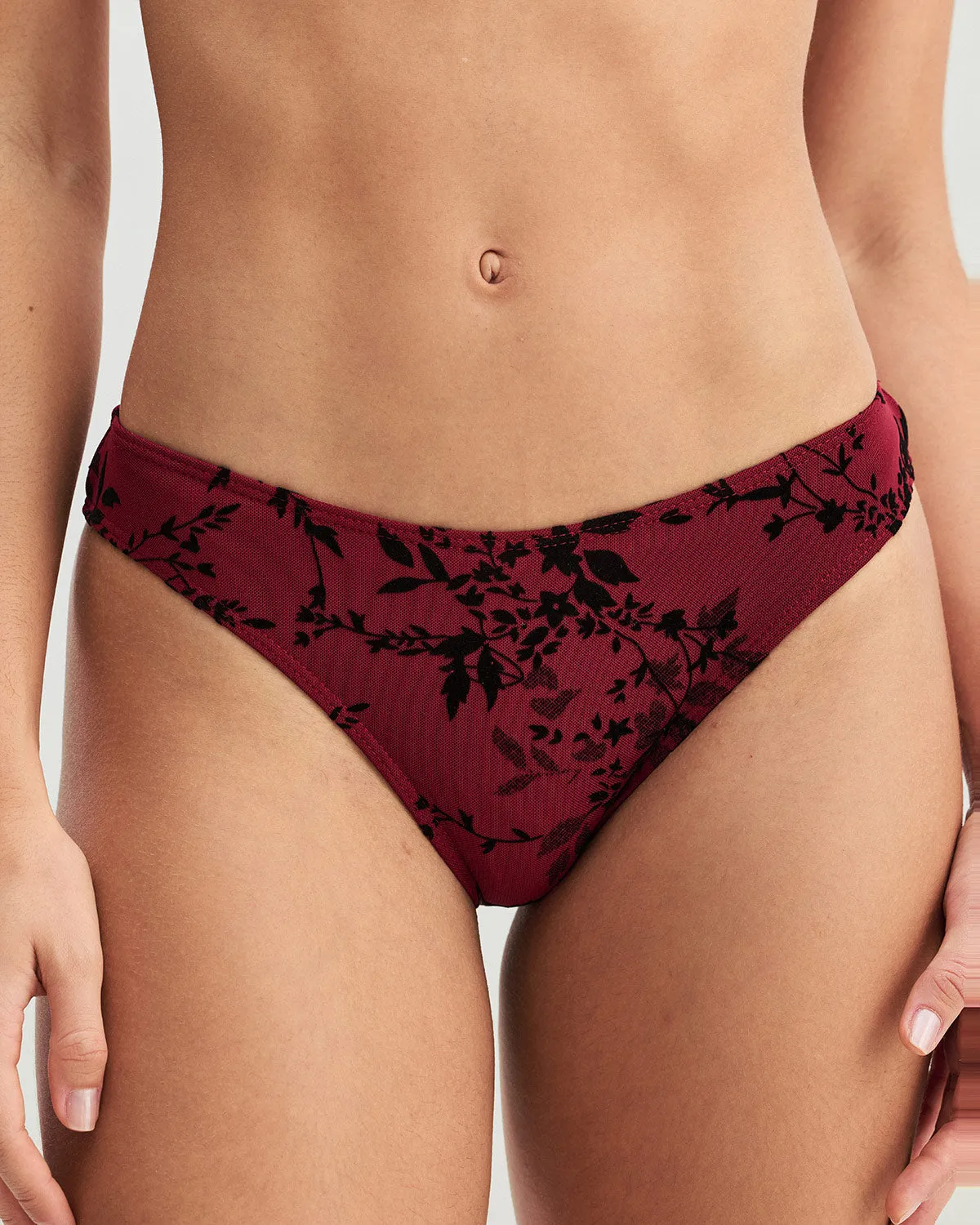 Red Floral Bikini Bottoms sold by rihoas