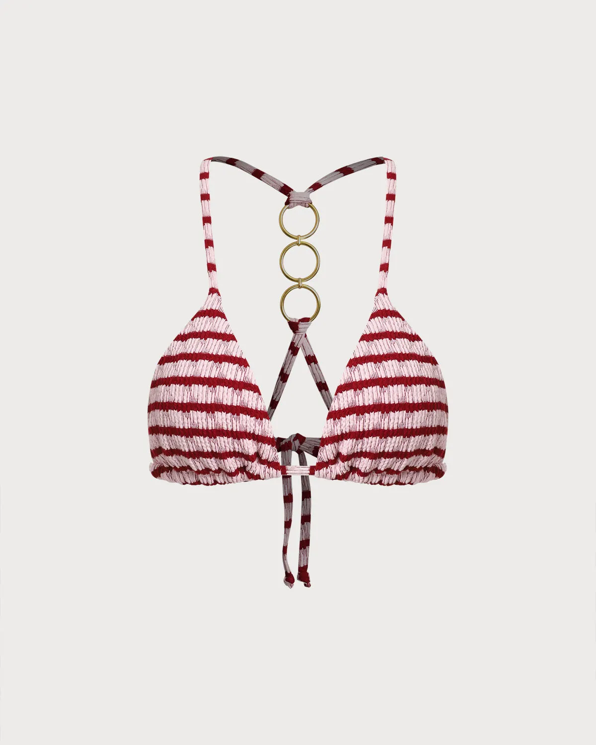 Red Striped Drawstring Bikini Top sold by rihoas product image thumbnail 5