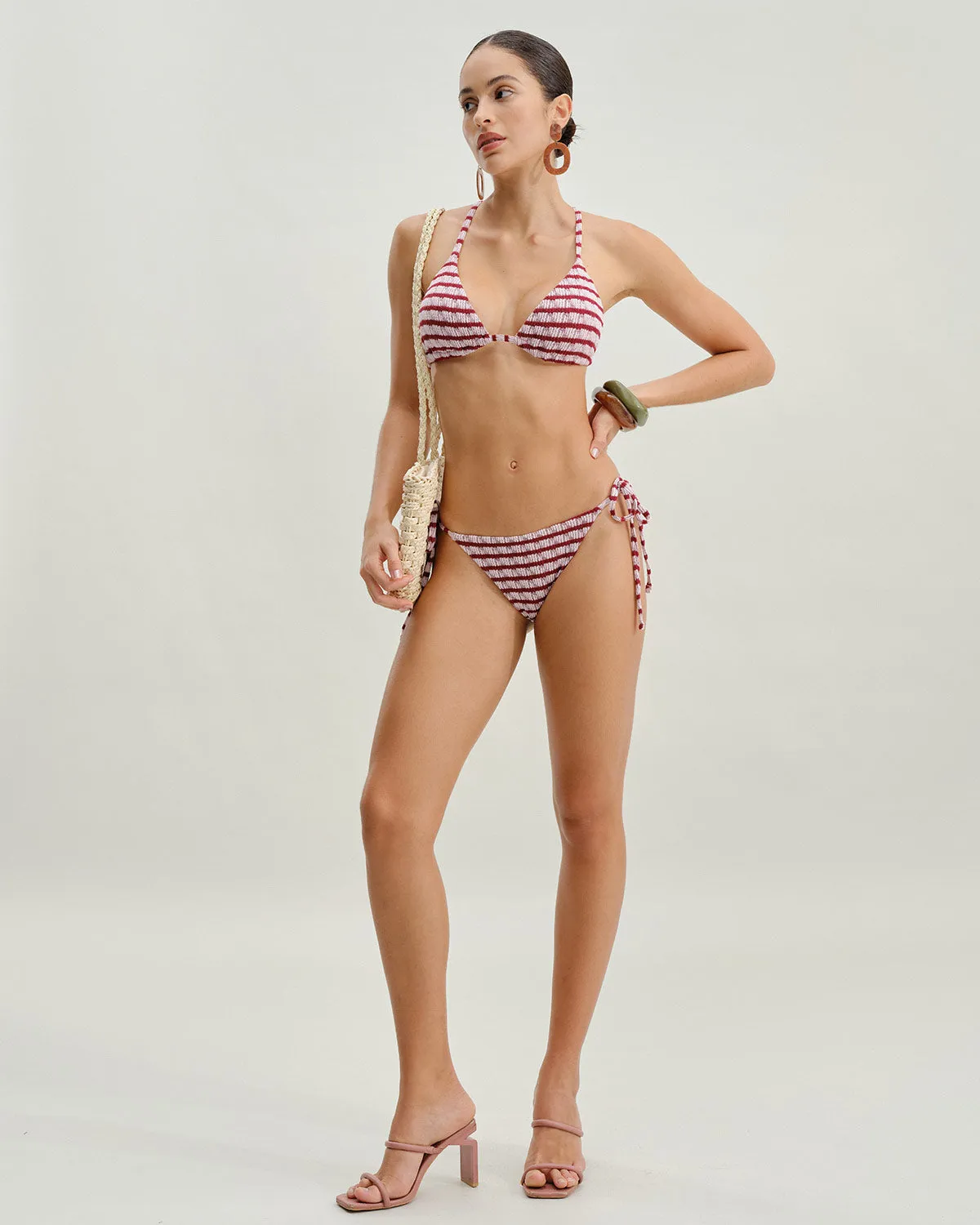 Red Striped Drawstring Bikini Top sold by rihoas product image thumbnail 4
