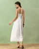 White Embroidery Slip Maxi Dress sold by rihoas