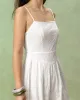 White Embroidery Slip Maxi Dress sold by rihoas