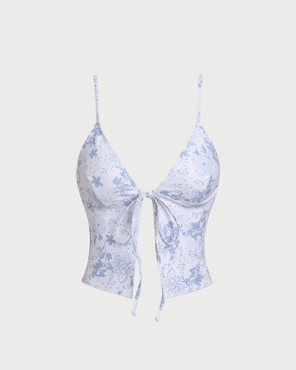 Blue Floral Tankini Top sold by rihoas