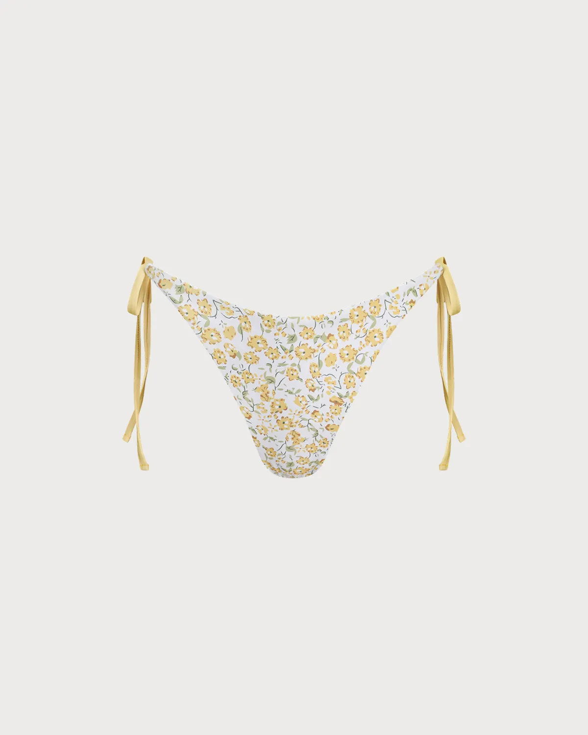 Yellow Floral Bikini Bottoms sold by rihoas