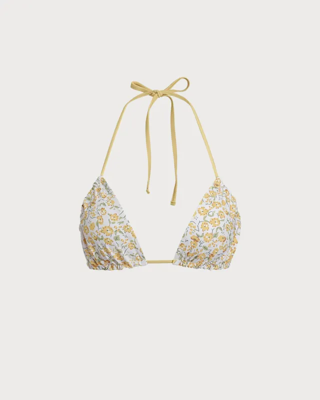 Yellow Floral Bikini Top sold by rihoas