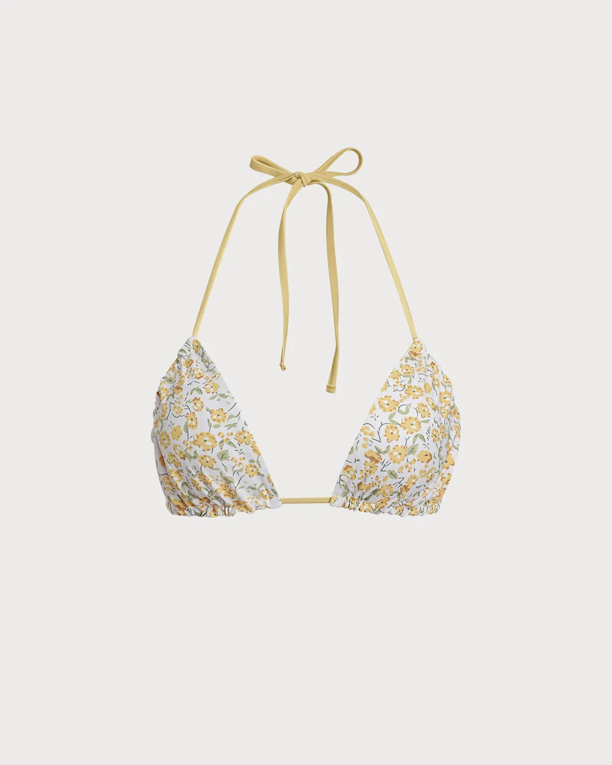 Yellow Floral Bikini Top sold by rihoas