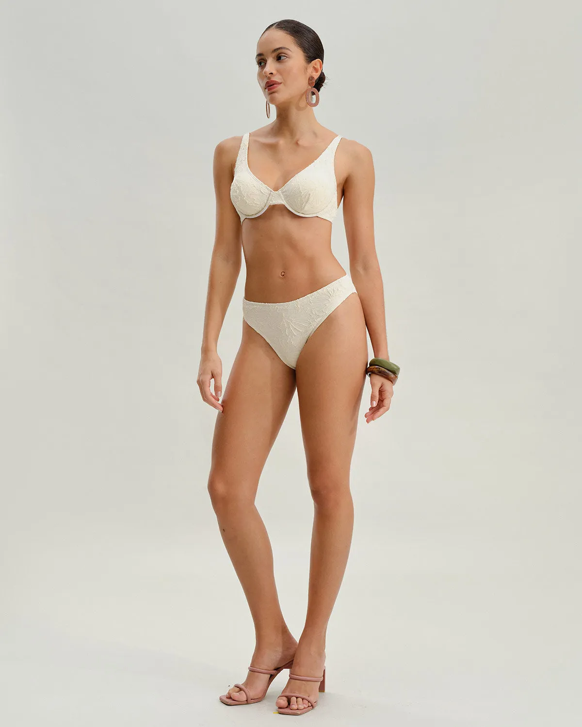 Beige Textured Low Waisted Bikini Bottom sold by rihoas product image thumbnail 4