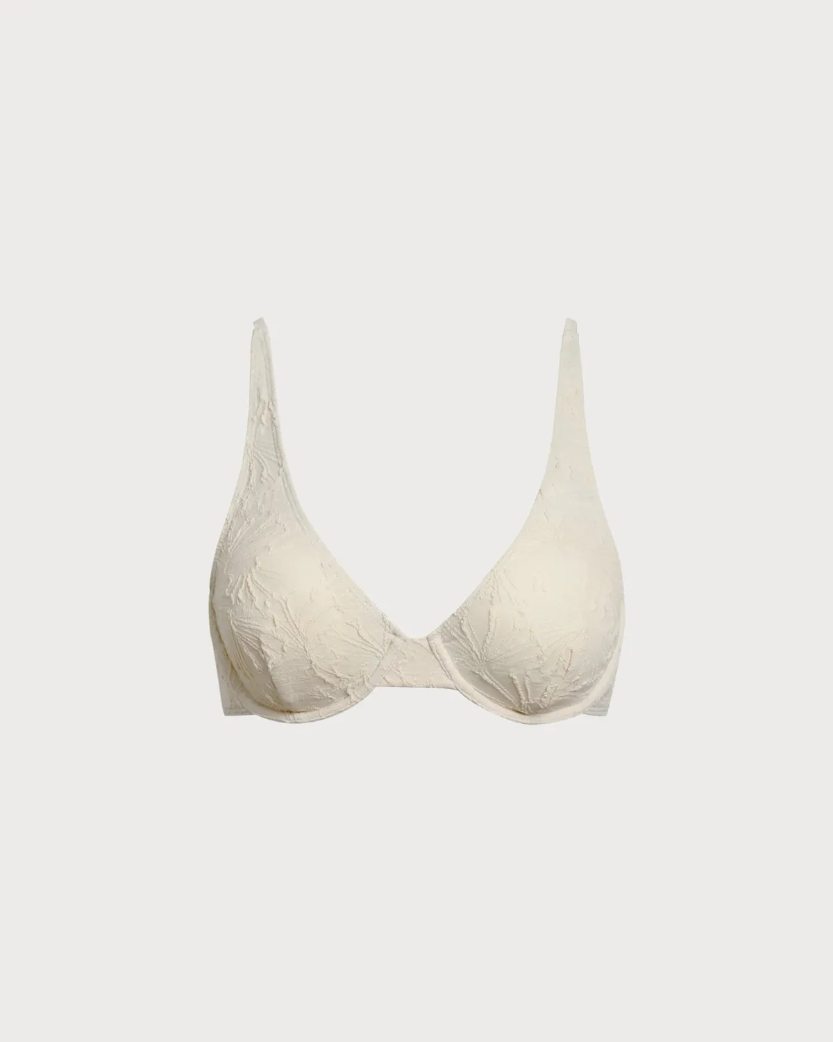 Beige Textured Underwire Bikini Top sold by rihoas product image thumbnail 5