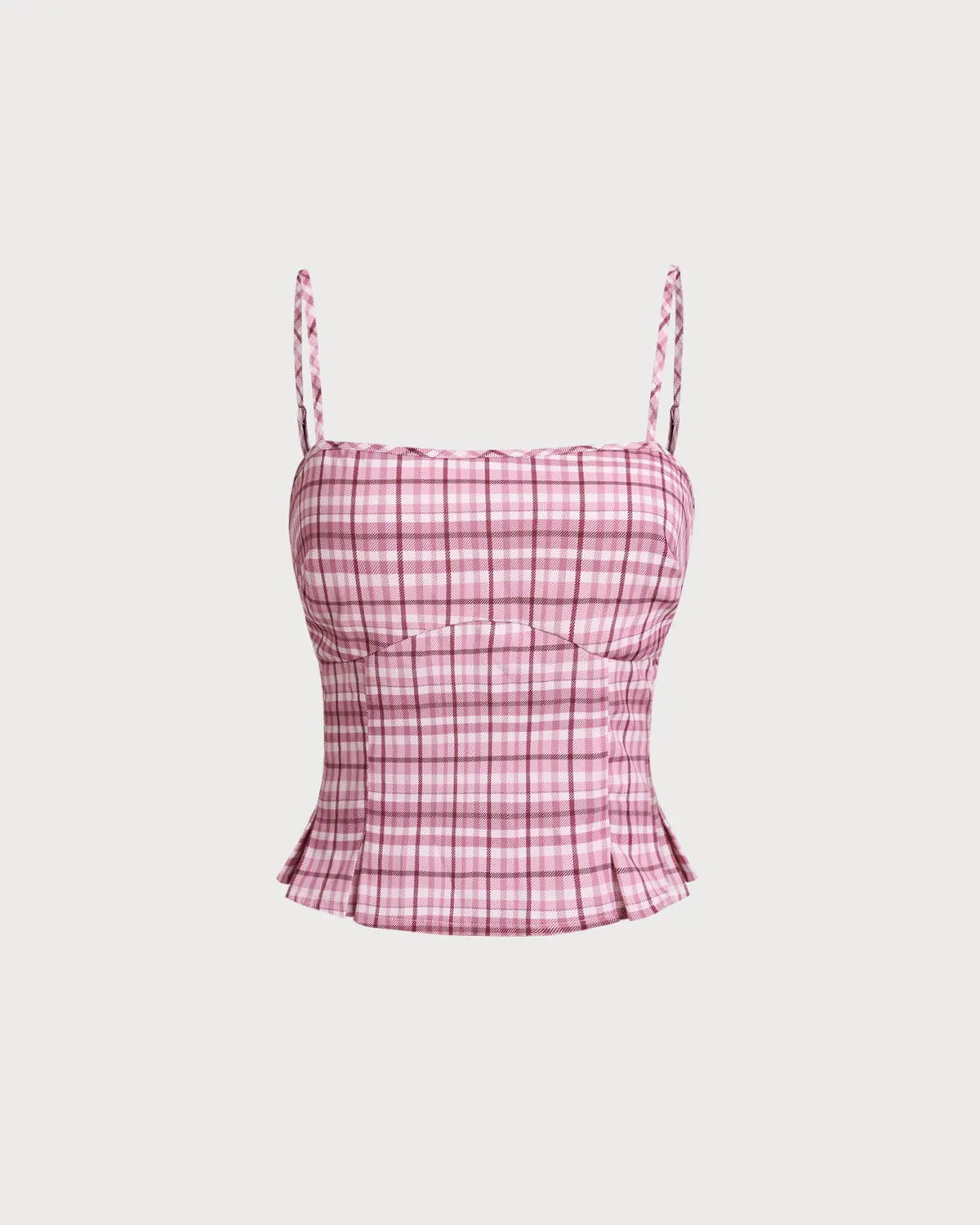 Pink Plaid Cami Top sold by rihoas